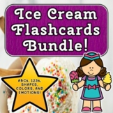 Ice Cream Flashcards Bundle - ABCs, 123s, Shapes, Colors, 