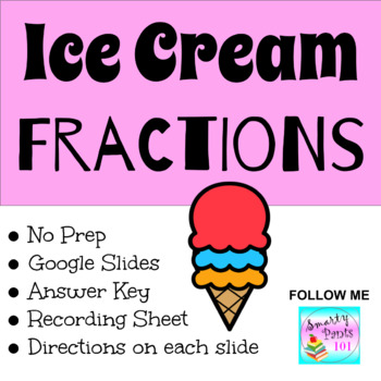 Preview of Ice Cream Fractions Google Slides Activity  