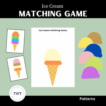 Preview of Ice Cream Matching Activity - Learning Colours & Patterns