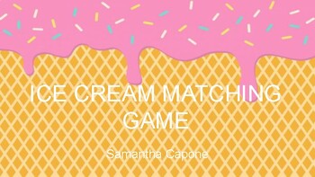Preview of Ice Cream Matching Game