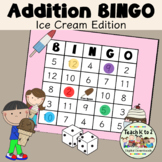 Ice Cream Math BINGO/Addition With Dice/Sums to 12/Math Ce