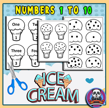 Ice Cream Supreme! Number set & wor math Centers File Folder Games