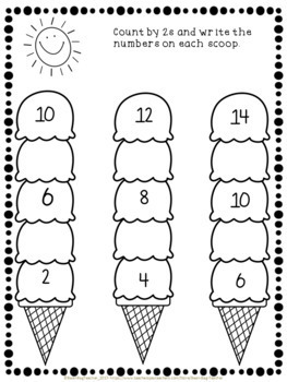 ice cream math counting by 2s 5s and 10s by bean bag teacher tpt