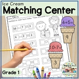 Addition and Subtraction Ice Cream Themed Math Matching Ce
