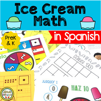 Preview of Ice Cream Math for Pre-K and Kinder in Spanish