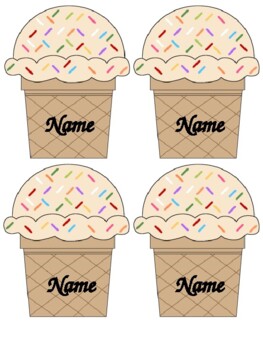 Ice Cream Name s Editable By Kristin Kaczor Tpt