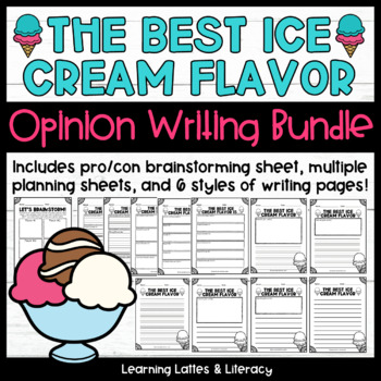 Preview of Ice Cream Opinion Writing Best Ice Cream Flavor Debate Summer Writing Activity