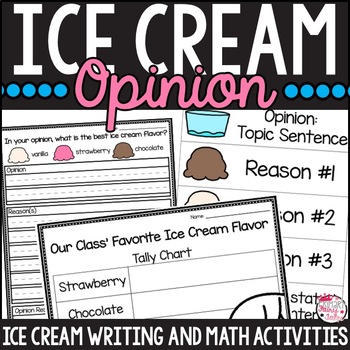 Preview of Ice Cream Opinion Writing & Graphing Activities