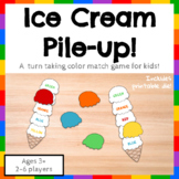 Ice Cream Pile-up! Printable Turn-taking Game for Pre-K