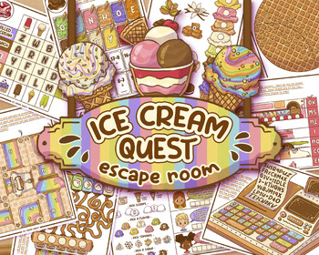 Preview of Ice Cream Quest Escape Room | DIY Birthday Party Game Printable | Summer Outdoor