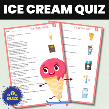 Preview of Ice Cream Quiz | Icecream Food and Cuisines Trivia Quiz