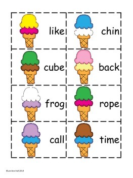 Ice Cream Rhymes - A Kindergarten Review Center by Lee Hall | TpT