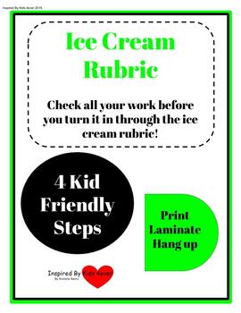 Preview of Ice Cream Rubric For Everyday Work  