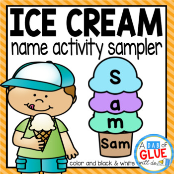 Preview of Ice Cream Name Craft | Summer Name Craft | Ice Cream Scoops Name Activity