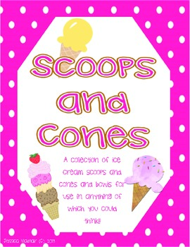 Preview of Ice Cream Scoops and Cones Template