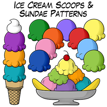 Ice Cream Clip Art Scoops Sundae Patterns By Digital Classroom Clipart