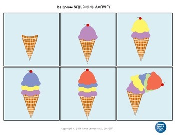FREE Ice Cream Sequencing Activity Freebie by Language Speech and Literacy