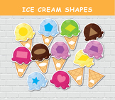 Ice Cream Shapes Matching Activity. Preschool File Folder Game.