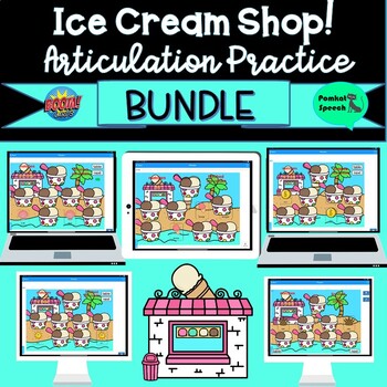 Preview of Ice Cream Shop Articulation Boom Card Bundle