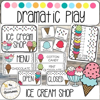 Preview of Ice Cream Shop Dramatic Play Center | Home | Preschool Icecream Store Labels