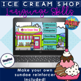 Ice Cream Shop Receptive & Expressive Language BOOM CARDS TM