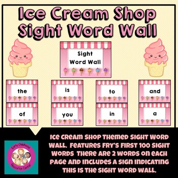 Preview of Ice Cream Shop Word Wall