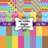 Ice Cream Shoppe Digital Background Papers in Chevron, Pol