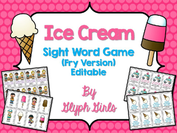 Ice Cream Sight Words Game (Learning Activity)