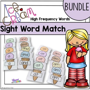 Preview of Ice Cream Sight Word Matching Games - Bundled