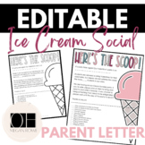 Ice Cream Social | Valentine's Party Parent Letter |  Clas