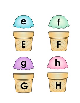 Ice Cream Spanish Alphabet Cards - Tarjetas de helado del alfabeto