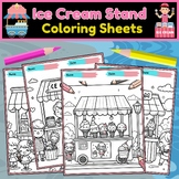Ice Cream Stand Coloring Sheets (9 Coloring Pages for Kids)