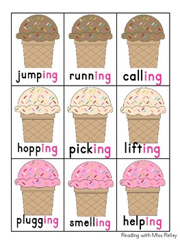 Ice Cream Suffixes Game (-s, -es, -ing, -ed, -er, -est) | TPT
