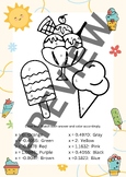 Ice Cream Summer Color By Number - Base E