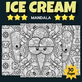 Ice Cream Summer Mandala Coloring Pages Sheets - End of th