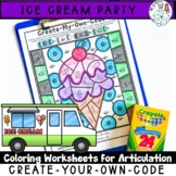 Ice Cream Themed Coloring Pages: Create-Your-Own-Code Worksheets