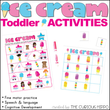 Preview of Ice Cream Themed Toddler Activities