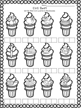 ice cream treats literacy and math worksheets tpt