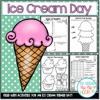Preview of End of the Year Ice Cream Day Themed Activities Countdown to Summer