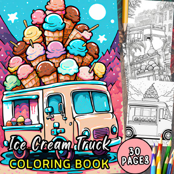 Preview of Ice Cream Truck Christmas Coloring Pages 4th grade Coloring Sheet Kindergarten