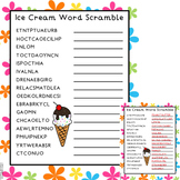 Ice Cream Word Scramble