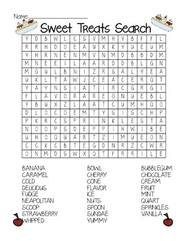 Ice Cream Flavours Word Search | crossword match