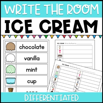 Preview of Ice Cream Write the Room | Differentiated