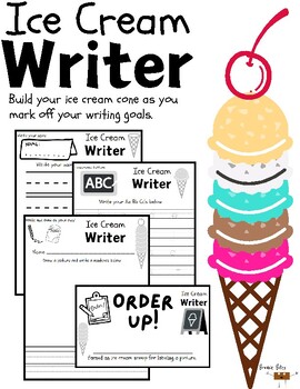 Preview of Ice Cream Writer--Writing Goal System for Kindergarten