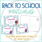 Ice Cream and Popsicle Editable Back to School Postcards t
