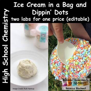 Preview of Ice Cream in a Bag Endothermic Lab and Dippin' Dots Lab (editable)