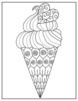 Ice Creams Zentangle Coloring Pages countdown to summer bulletin board ...