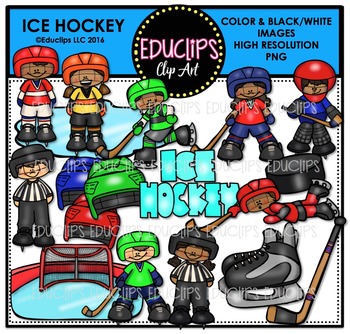 Preview of Ice Hockey Clip Art Bundle {Educlips Clipart}