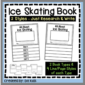 Preview of Ice Skating Report Book, Sports Research Writing Project, Physical Education