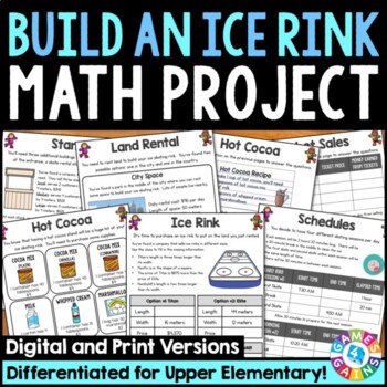 Preview of Winter Math Project Based Learning Review Packet 4th 5th 6th Grade Activities